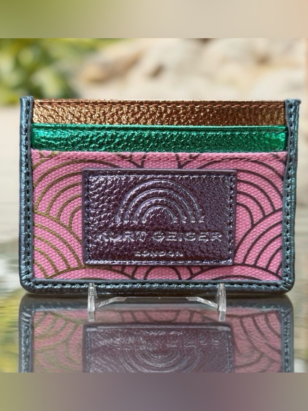 Kurt Geiger Southbank pink,purple,green card holder NIB/NWT